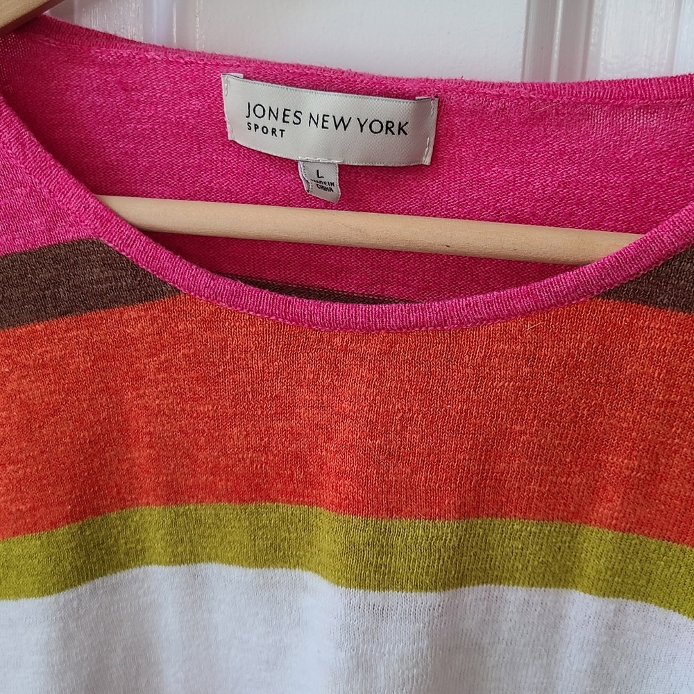 Jones New York L Women's Colorful Striped Sweater - Picture 4 of 13
